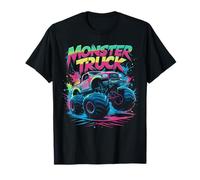 Monster Truck Retro Colorful Bambini Ragazzi Ragazze Uomini Donne Maglietta