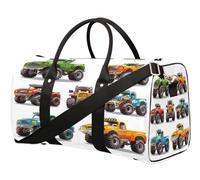 Monster Trucks - Borsone da viaggio per donne, uomini, ragazze, ragazzi, weekend, pernottamento, 22,7 l, per sport, palestra, yoga, Colore, 22.7L, Organizer per borse