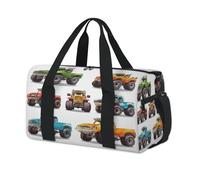 Monster Trucks Cartoon Sport Duffel Borse per Bambini Ragazze Ragazzi Donne Uomini Pernottamento Weekender Borsa Da Viaggio Tote Carry Palestra Casual Duffel Borse