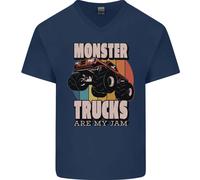 Monster Trucks Sono Il Mio Jam Divertente Uomo V-Neck Cotone T-Shirt