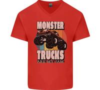 Monster Trucks Sono Il Mio Jam Divertente Uomo V-Neck Cotone T-Shirt