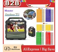Monster Vmay TV portatile da esterno con antenna sintonizzatore TV Schermo 15.6' 1080P Audio 60W Batteria ricaricabile incorporata 12V/9A Monster Vmay