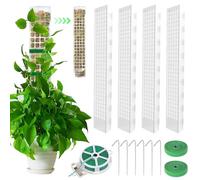 Monstera - 4 p.zi di paletti da 61 cm per arrampicata in plastica - Asta di muschio in plastica per piante da interno