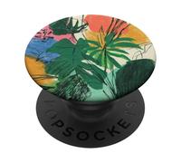 Monstera botanica moderna - Pianta astratta colorata PopSockets PopGrip Adesivo