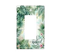 Monstera - Copertura per interruttore della luce a bilanciere singolo, tropicale, naturale, corallo, floreale, verde, in plastica, dimensioni standard, accessori da parete, per casa, soggiorno, nuovo