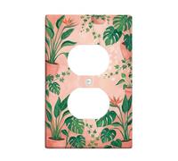 Monstera - Coperture da parete duplex per bagno, pianta in vaso botanica tropicale uccello del paradiso, in plastica verde, dimensioni standard, per prese elettriche per casa, camera da letto, ufficio