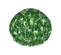 Monstera Deliciosa Banana Palm Print DoubleShower Cap Cuffia da a Cuffie da bagno Cuffie da a per donna Uomo Cuffie da a Salone Uso domestico