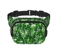 Monstera Deliciosa Banana Palm Print Elegante e Pratico Marsupio, Regolabile, Perfetto per Viaggi e Attività All'aperto, Nero , Taglia unica