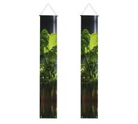 Monstera Deliciosa Banana Palm Stampa Banner Decor Ambiente Festivo Ogni Occasione Interno Esterno Porta Anteriore Portico Di Più