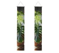 Monstera Deliciosa Banana Palm Stampa Banner Decor Ambiente Festivo Ogni Occasione Interno Esterno Porta Anteriore Portico Di Più