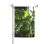 Monstera Deliciosa Banane Palm Print Piccole Bandiere per Cortile Giardino Bandiera Spessa per Portici Prati Resistente allo Sbibiamento
