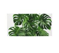 Monstera Deliciosa Banner e cartelli con palma a banana bandiere da appendere alla parete, striscione personalizzato per feste con 4 fori, sfondo con testo fotografico, sfondo per feste di compleanno