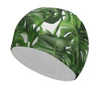 Monstera Deliciosa, cuffia da nuoto con palma a banana, ad alta elasticità, per donne e uomini, resistente e impermeabile, mantiene i capelli asciutti, perfetta per piscina, spiaggia, nuoto