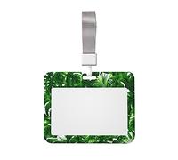 Monstera Deliciosa, porta badge con stampa a forma di palma a banana, con cordino, clip per proteggere i documenti d'identità, per infermiere, dottori, insegnanti