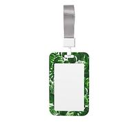 Monstera Deliciosa, porta badge con stampa a forma di palma a banana, con cordino, per impiegati in ufficio