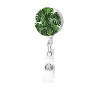 Monstera Deliciosa, porta badge retrattile con clip porta badge, porta badge, carino, porta badge con nome, clip per donne e uomini