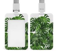 Monstera Deliciosa, porta badge verticale con cordino, porta badge verticale per ufficio, insegnanti, infermieri