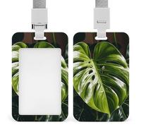 Monstera Deliciosa, porta badge verticale, impermeabile, con cordino staccabile resistente, per ufficio, fabbrica, insegnanti