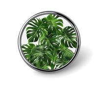 Monstera Deliciosa spilla rotonda con palma a banana carina spilla cappelli giacche decorazione personalizzata spilla abbigliamento gioielli accessori per festa di nozze regalo