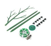 Monstera - Kit di paletti con clip e cravatte, picchetti da giardino regolabili per piante rampicanti, traliccio estensibile per orchidee Pothos, stile ramoscello verde, puntelli di supporto per