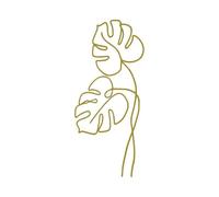 Monstera Leaf Decalcomanie Per Auto Foglia Botanica Vinile Per Bicchiere Portatile Amante Delle Piante Regalo Accessori Per Decorazioni Per Finestre Auto(Gold,8.8X20CM)