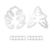 Monstera - Set di supporti per piante con design a tartaruga, in acrilico trasparente, con clip di supporto per la coltivazione di interni, per la decorazione di casa e giardino