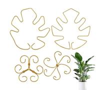 Monstera, supporto per piante a forma di monstera, 4 pezzi, riutilizzabili in metallo, per orchidee, , bonsai, decorazione da giardino