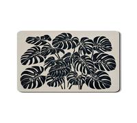 Monstera - Tappetino scolapiatti per bancone della cucina, tappetino scolapiatti in gomma assorbente con foglie nere tropicali, moderno tappetino scolapiatti in pelle PU per bancone della cucina