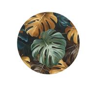 Monstera tropicale giallo marrone lascia i magneti magnetici rotondi del frigorifero per il bene durevole della cucina con magnetismo duraturo