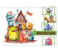 Monsterjobs - Kleine Monster, große Träume (Wandkalender 2026 DIN A4 quer), CALVENDO Monatskalender: Ein Planer-Kalender für Kinder, um ihre Karriereträume zu verfolgen.