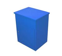 MonsterShop - Cassetta Postale per Pacchi, Cassetta per Pacchetti Sicura con Serratura Montaggio a Parete per Consegna Parcelle Corrieri - Blu