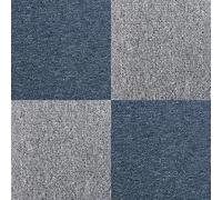 Monstershop - Moquette Pavimento al Metro Quadrotte di Tappeto su Misura Componibile Mattonelle in Tessuto Autoposanti per Interni Set da 40 Piastrelle 50x50cm 10mq - Storm Blu & Grigio Platino