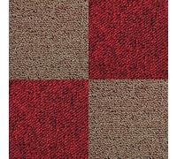 Monstershop - Moquette Pavimento al Metro Quadrotte di Tappeto su Misura Componibile Mattonelle in Tessuto Autoposanti per Interni Set da 40 Piastrelle 50x50cm 10mq - Sabbia & Rosso Scarlatto