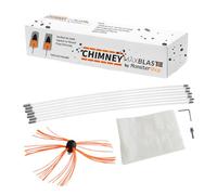 Monstershop - Scovolo Spazzacamino per Trapani Avvitatori con Adattatore Spazzola Camino Canna Fumaria Ciminiera Asta Nylon Flessibile con 6 Spazzole da 7 Setole - 12m