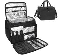 MONSTINA Borsa professionale da parrucchiere, borsa da viaggio per articoli da toeletta, borsa da parrucchiere per cosmetici, Nero, L, Borsa a tracolla da donna per parrucchiere
