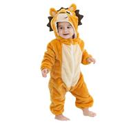 Monstoyo Pagliaccetto Neonato Invernale Costume Neonato, Flanella Unicorno Dinosauro Costume Neonata Sacco Nanna con Cappuccio Animale Tuta Neve Tutone Pile Bambino Riccio Giallo 100(18-24 Mesi)