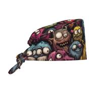Monstrous Cartoon Characters Print Cappelli Da Lavoro Regolabile Berretto Antipolvere Cuffia Per Donna Uomo Donne