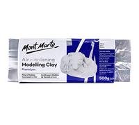 Mont Marte Argilla Bianca - 500g - Texture fine e uniforme - Facile da Lisciare - Argilla da Modellare senza Cottura per Ceramica e Modellazione
