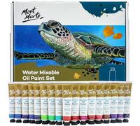 Mont Marte Colori ad Olio - Miscelabile ad Acqua - 36 pezzi x 18ml- Ideale per Pittura a Olio - Colori brillanti e resistenti alla luce ad alta opacità - Perfetto per Principianti e Artisti