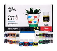 Mont Marte Colori per Ceramica - 26 x 20ml - Colori per Vetro Opaca - Colori per Ceramica senza Cottura per Dipingere Tazze, Vasi, Bicchieri e Ciotole