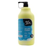Mont Marte Discovery School Acrilico, Giallo Limone, 1/2 gallone (2 litri). Ideale per studenti e artisti. Eccellente copertura e rapida essiccazione. Coperchio a pompa incluso