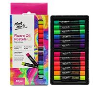 Mont Marte Pastelli a Olio Set - 12 Pezzi - Pastelli ad Olio morbidi Fluorescente - Colori intensi, alta Pigmentazione - Ideale per Pittura e Disegno