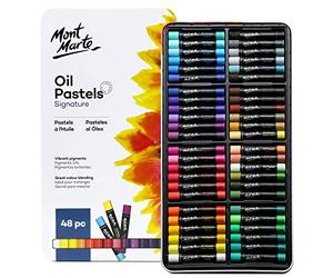 Mont Marte Pastelli a Olio Set - 48 Pezzi - Pastelli ad Olio morbidi per l'Arte - Colori intensi, alta Pigmentazione - Ideale per Pittura e Disegno