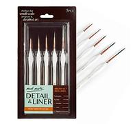 Mont Marte Pennelli Pittura di Precisione - 5 Pennelli Modellismo - Pennelli Miniature Dettaglio Ideale per Pittura Acrilica, Acquerello, Pittura ad Olio
