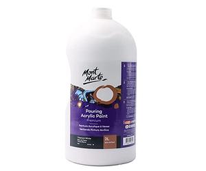 Mont Marte Premium Pouring vernice acrilica, 2 l, bianco titanio, vernice acrilica pre-mista, adatta per una varietà di superfici, tra cui tela allungata, legno, MDF e argilla per asciugare all'aria.