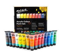 MONT MARTE Set di vernice acrilica premium - 18 pezzi (tubi da 36 ml) - ideale per pittura acrilica - colori brillanti e luminosi con grande opacità - perfetto per principianti e professionisti