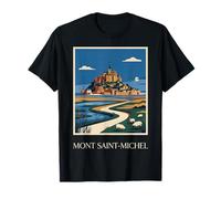 Mont Saint Michel Costa Francia Retro Travel Maglietta