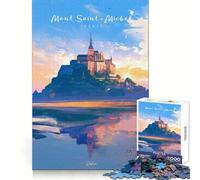 Mont SaintMichel Glow Puzzle da 1000 pezzi per ragazzi,stimolante per la mente,divertente e rilassante,con incastri a maschio e femmina,ideale come regalo di Natale (38x52cm)