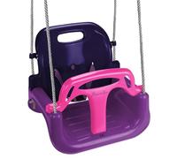 Montafox Altalena per bambini regolabile 3 in 1 seggiolino per altalena crescente con schienale e cintura di sicurezza, Colore:lilla