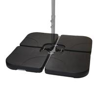 Montafox Pesi per Ombrellone Base per Parasole per ombrellone a baccio - Nero 60 Litri / 100 kg - Possono Essere riempiti con Acqua o Sabbia